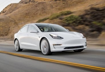 Tesla Model 3 on the road