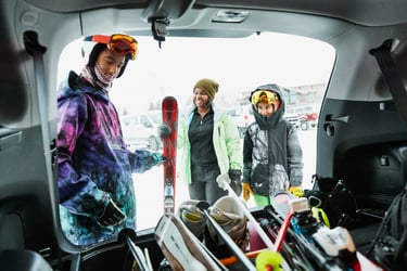 Image looking down on a female using the GO Rentals App to make a booking