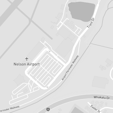 Map showing the location of the GO Rentals Nelson Airport branch