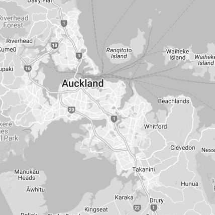 Map showing the location of the GO Rentals Auckland branches