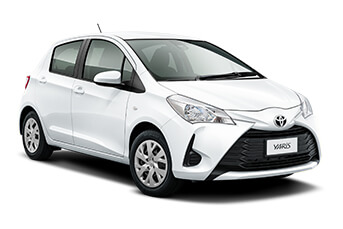 Side image of a silver MG3 rental car on a white background