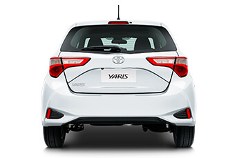 Rear image of a silver MG3 rental car on a white background