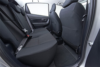 Interior image of the back seats of an MG3 rental car