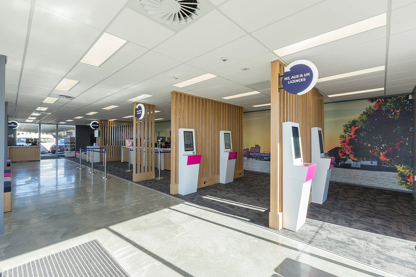 Interior image of GO Rentals' Auckland Airport branch