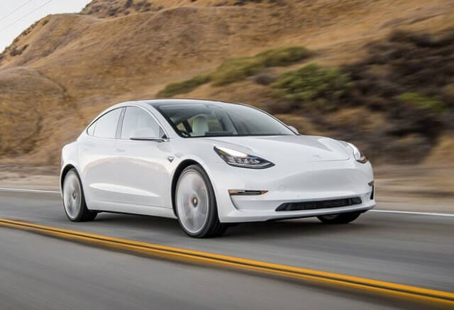 Tesla Model 3 on the road
