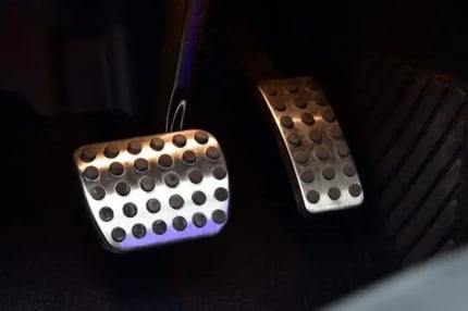 Close-up of car pedals