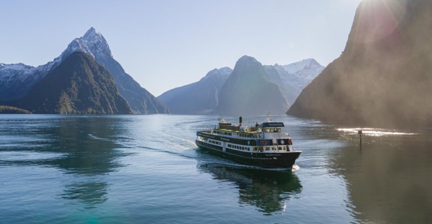 Alt text: RealNZ 10% discount for Milford Sound Day Cruise - in partnership with GO Rentals