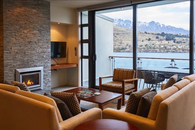 Award-winning lakeside restaurant at The Rees Hotel, Queenstown