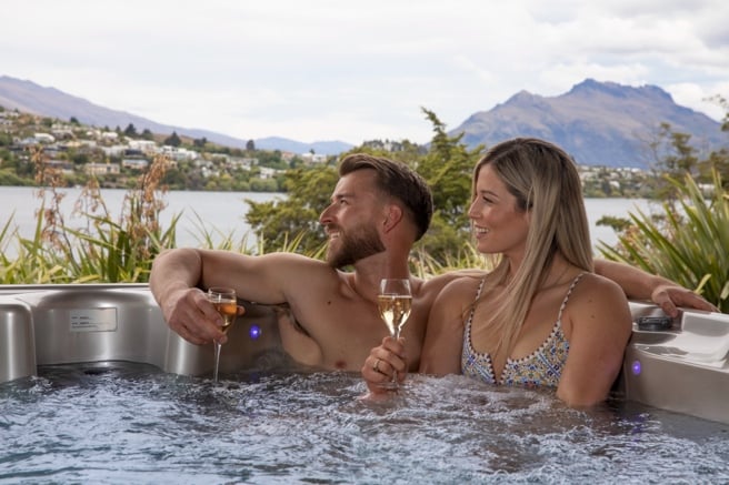Lakeside residence terrace at The Rees Hotel, Queenstown