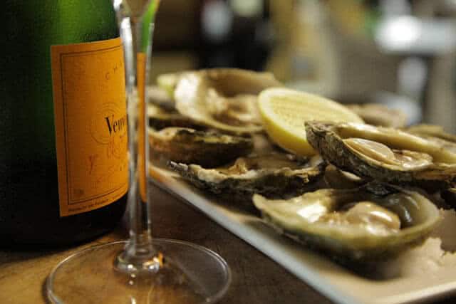 Image of bluff oysters and champagne