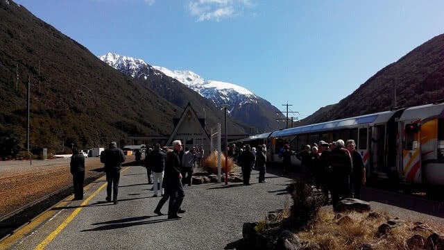 Image from Arthurs Pass at the high point of the TranzAlpine Railway