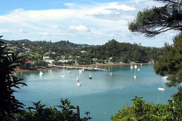 Image looking down to the picturesque village of Russell located in the Bay of Islands