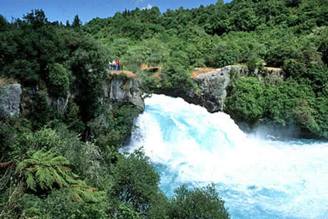 The Huka Falls near Lake Taupo are an impressive sight