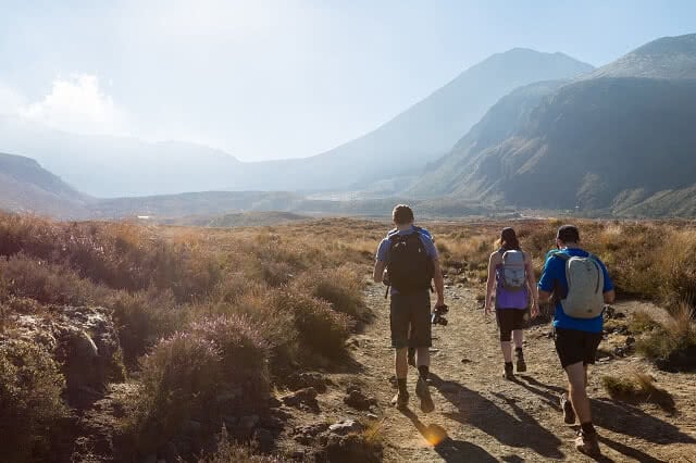 Setting off on the Tongariro Crossing