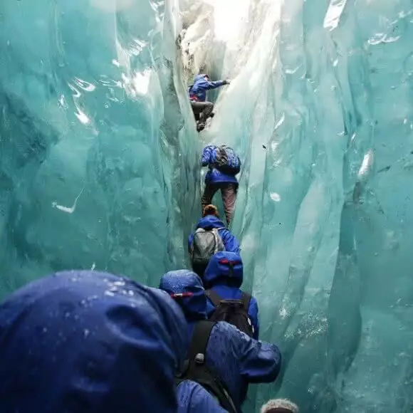 Image of a group being guided up the Franz Josef Glacier