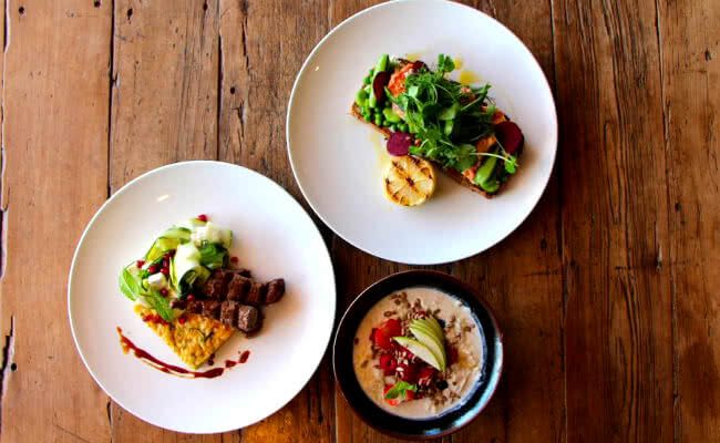 Image of three dishes from Quay Street Cafe at the Auckland Restaurant week