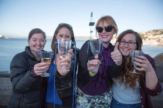 Four ladies enjoying a glass of wine at the Wellington Wine and Food Festival
