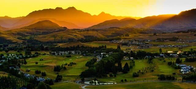 Image at sunset over the magnificent Millbrook course, home of the NZ Golf Open. Photo by Todd Weeks