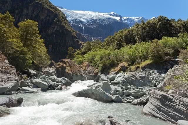 Image of the Beautiful glacial river running off Rob Roy Glacier in Mount Aspiring National Park