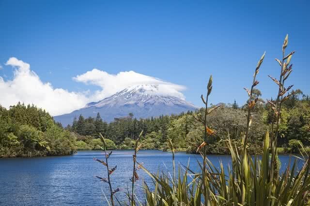 Snow-capped Mt Taranaki