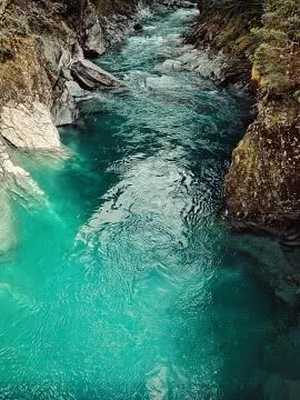 The Blue Pools on the Haast Pass