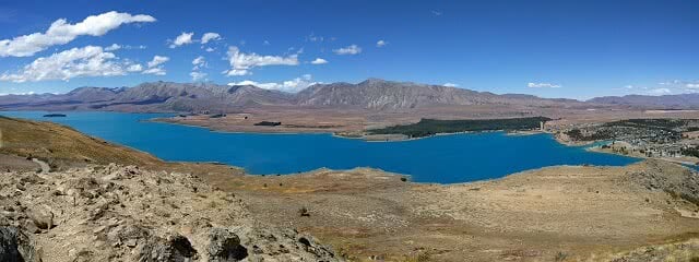 The view from the top of Mt John looking down over Lake Tekapo