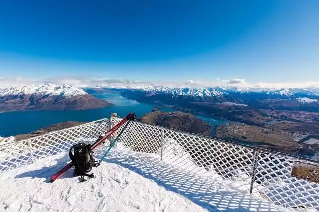 View from top of the Remarkbles Mountain, Queenstown, New Zealand