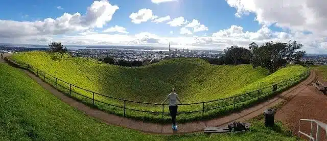 View from the top of M Eden, Auckland during the winter