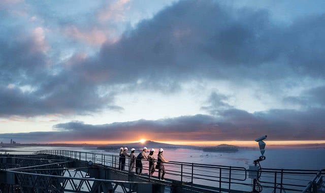 Auckland Harbour Bridge Climb Sunset AJ Hackett