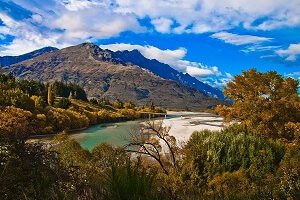 road bridge over dunstan lake near Queenstown New Zealand