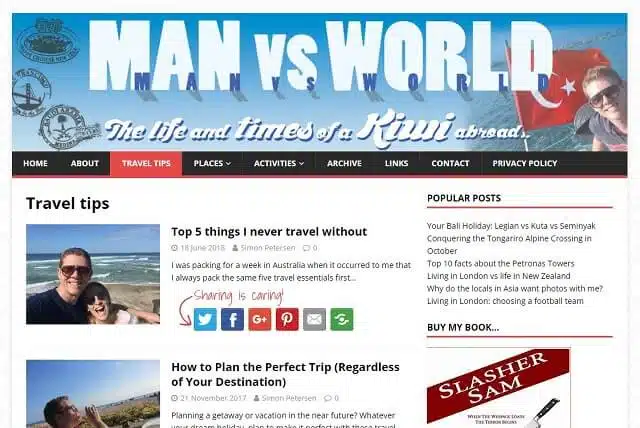 Man vs World Blog Screenshot