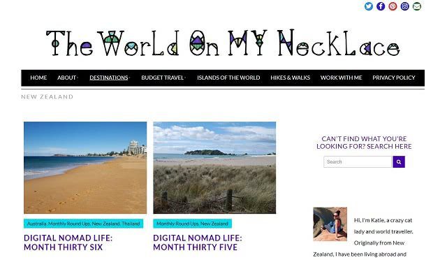 The World on my Necklace Blog Screenshot
