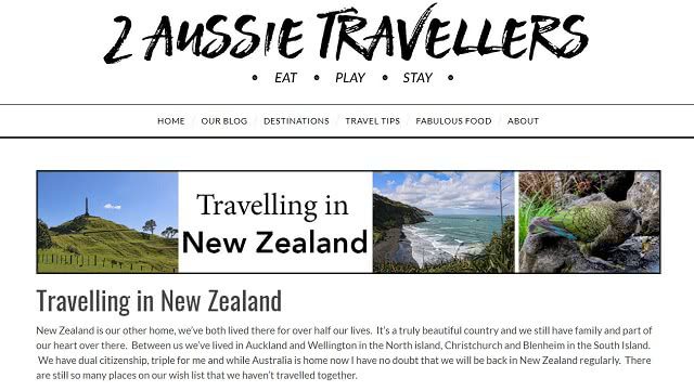 2 Aussie Travellers blog screenshot