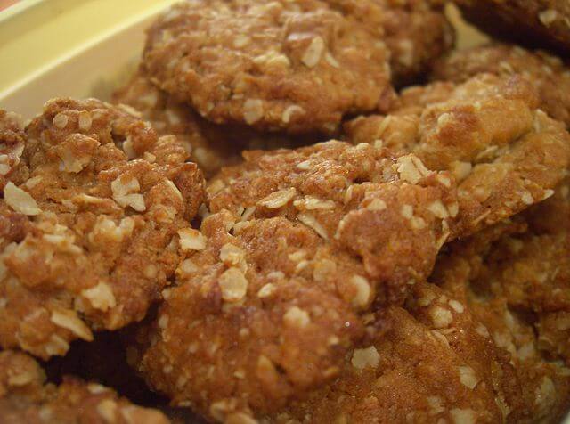 A plate of Anzac biscuits