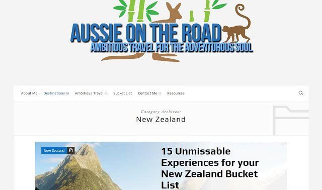 Aussie on the Road blog screenshot