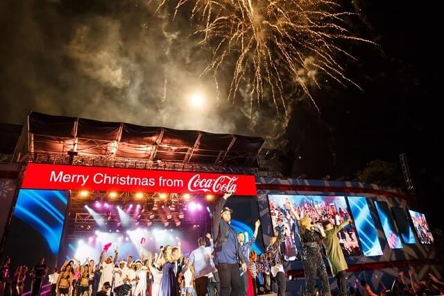 The stage at Coca Cola Christmas in the Park in Auckland