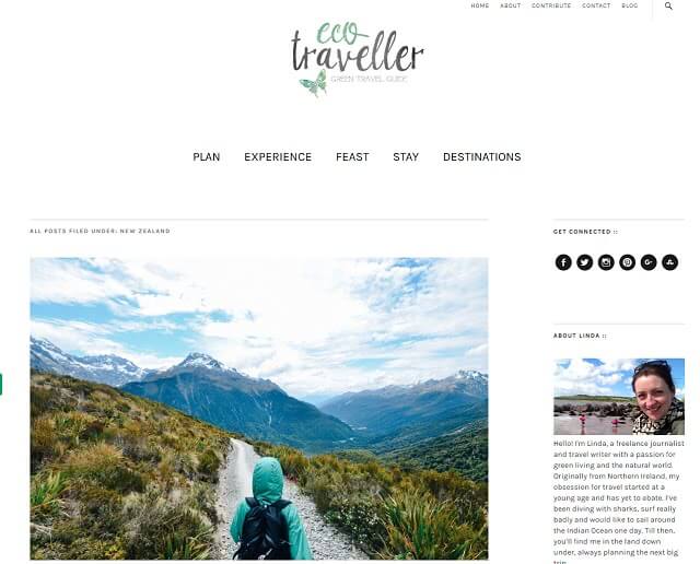Eco Traveller Guide blog screenshot