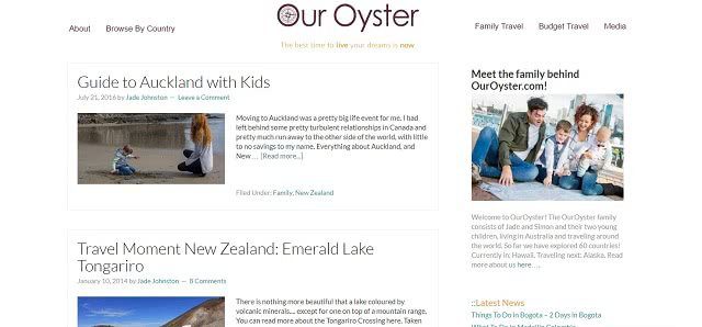 Our Oyster blog screenshot