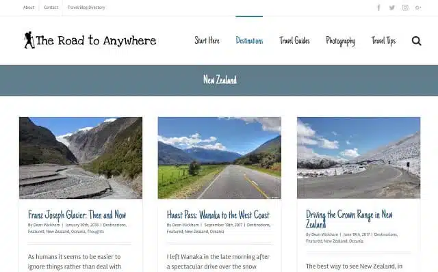 The Road to Anywhere blog screenshot