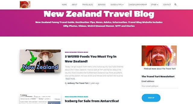 The Travel Tart blog screenshot