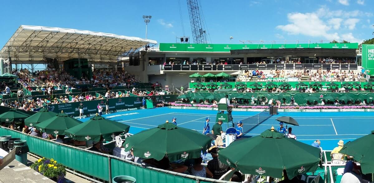 Centre court at the ASB Tennis Centre in Auckland
