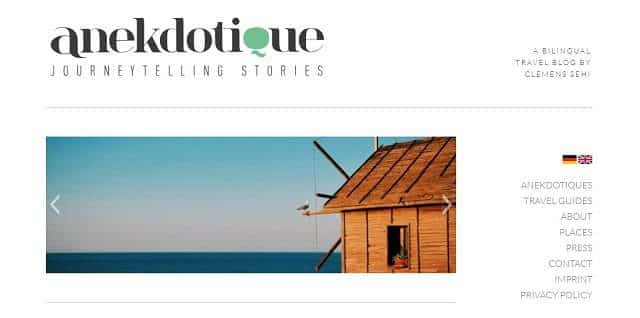Anekdotique Travel Blog Screenshot