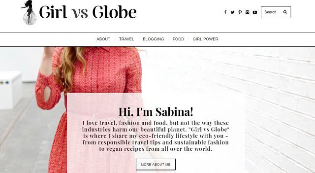 Girl vs Glob travel blog screenshot