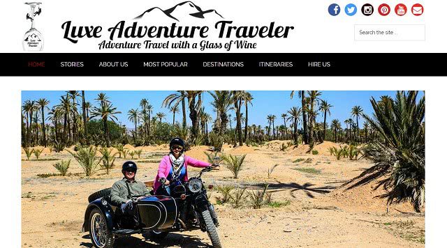 Luxe Adveture Traveler travel blog screenshot