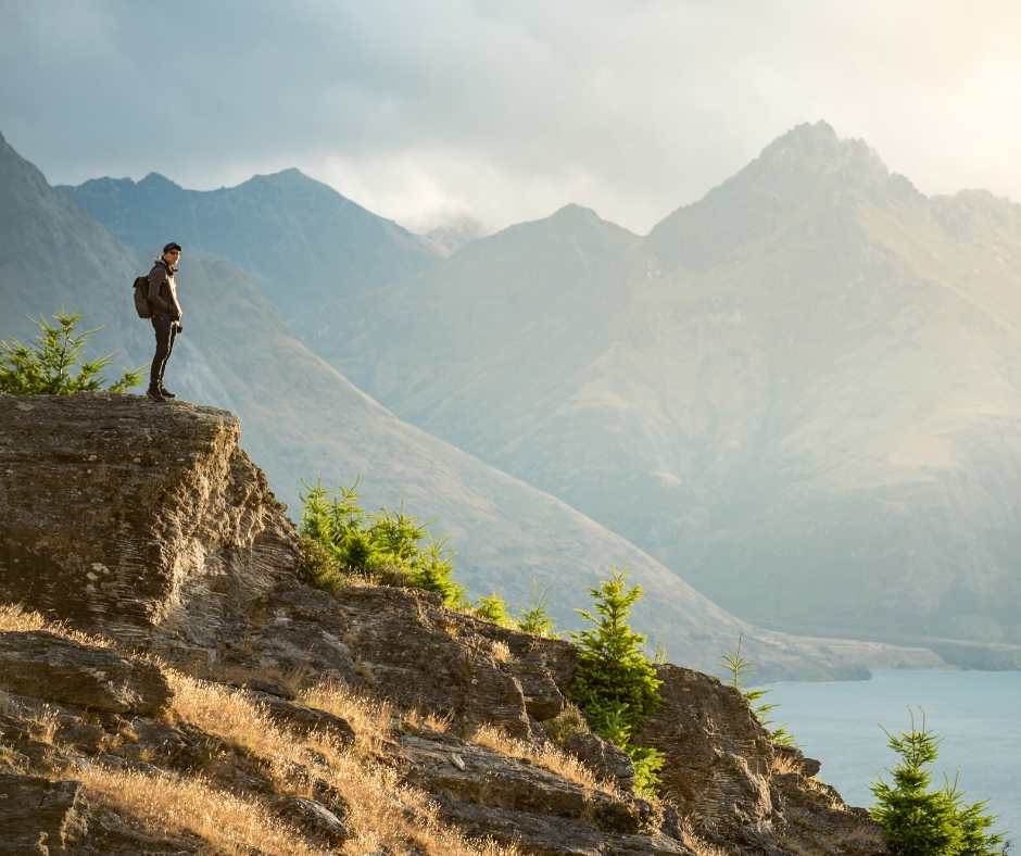 Man looking out across Lake Wakatipu