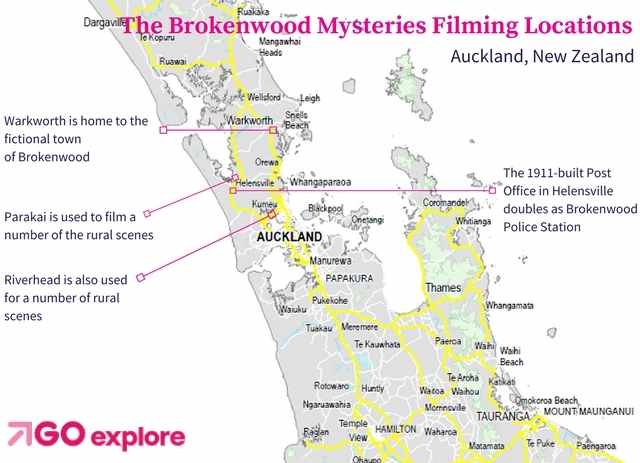 The Brokenwood Mysteries Filming Locations Map