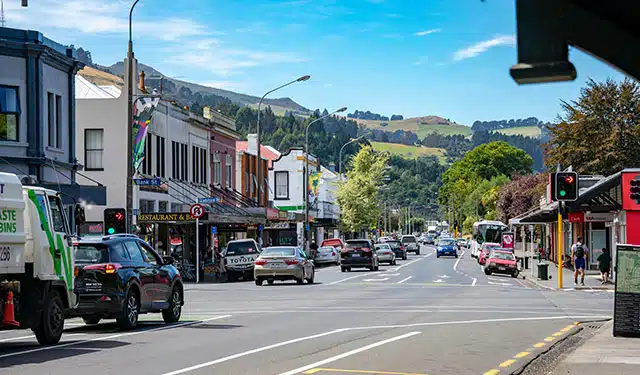 Car driving in Dunedin New Zealand