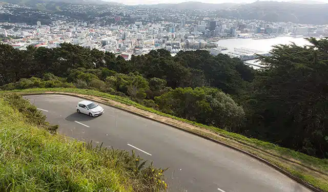 Car driving in Wellington New Zealand