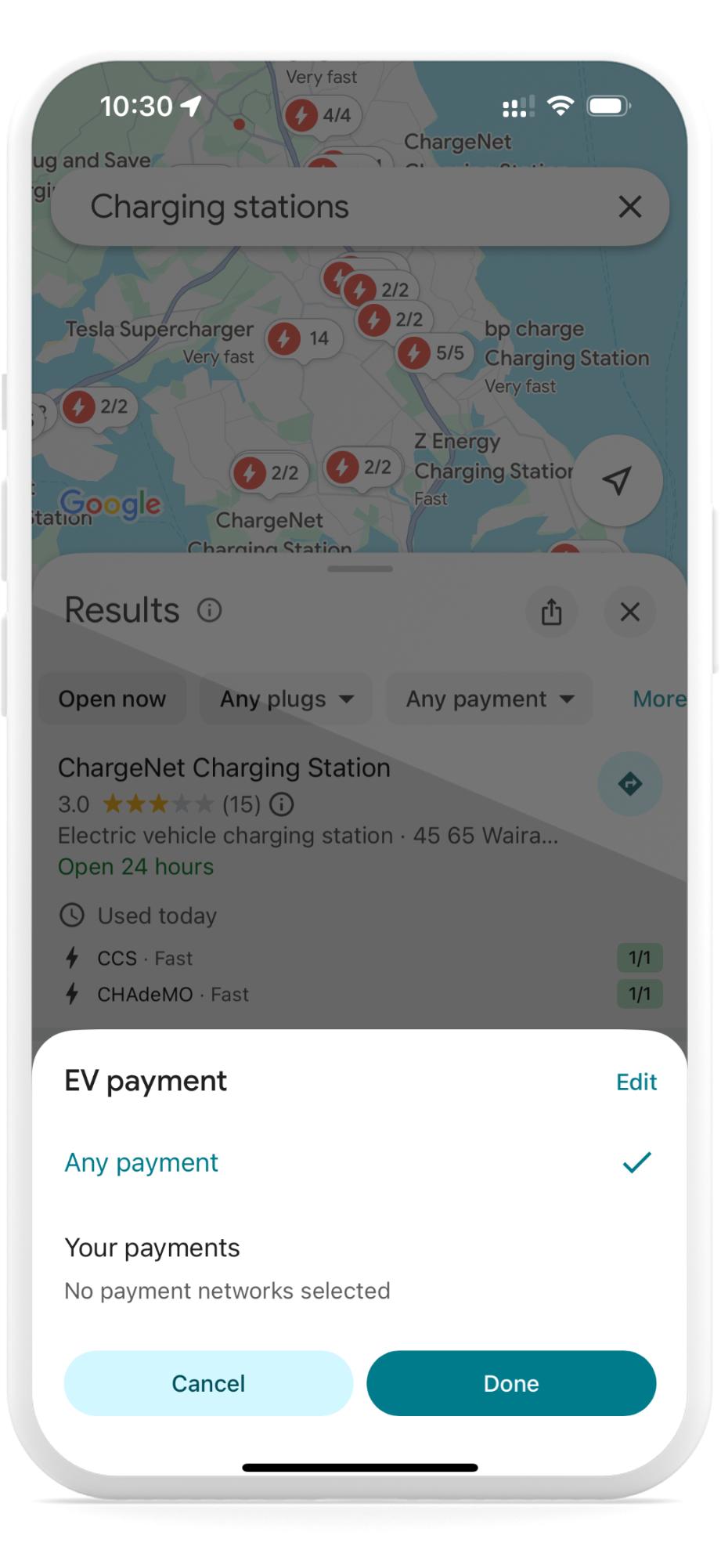 Google Maps EV Charging Stations step 6
