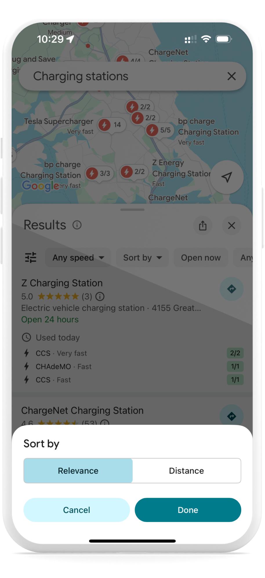 Google Maps EV Charging Stations step 7